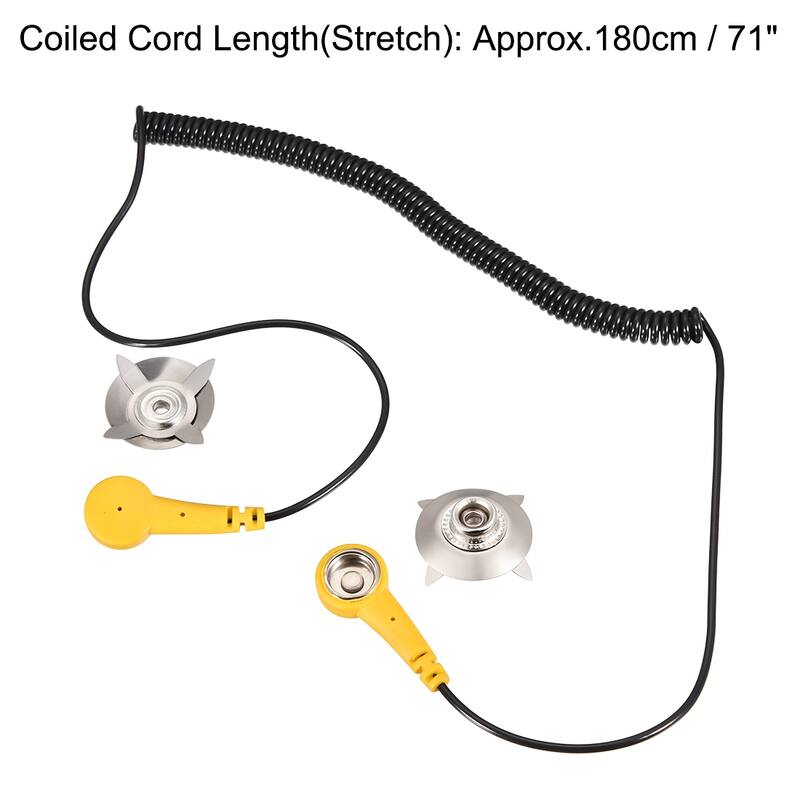 Anti-Static ESD Grounding Cable Coiled Cord, with Double Suction Cups - Double Suction Cups(1pcs) - Double Suction Cups(1pcs)