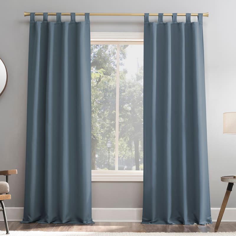 Sun Zero Hayden Energy Saving Blackout Tab Top 1-Piece Curtain Panel, Single Panel - 40" x 63" - Denim Blue