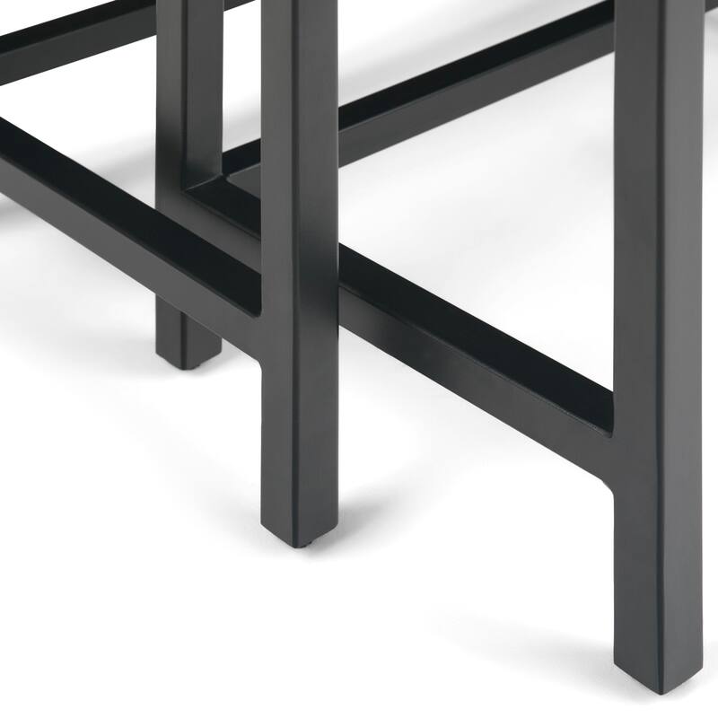 WYNDENHALL Rhonda SOLID MANGO WOOD and Metal 25 inch Wide Rectangle Industrial Nesting 2 Pc Side Table, Fully Assembled