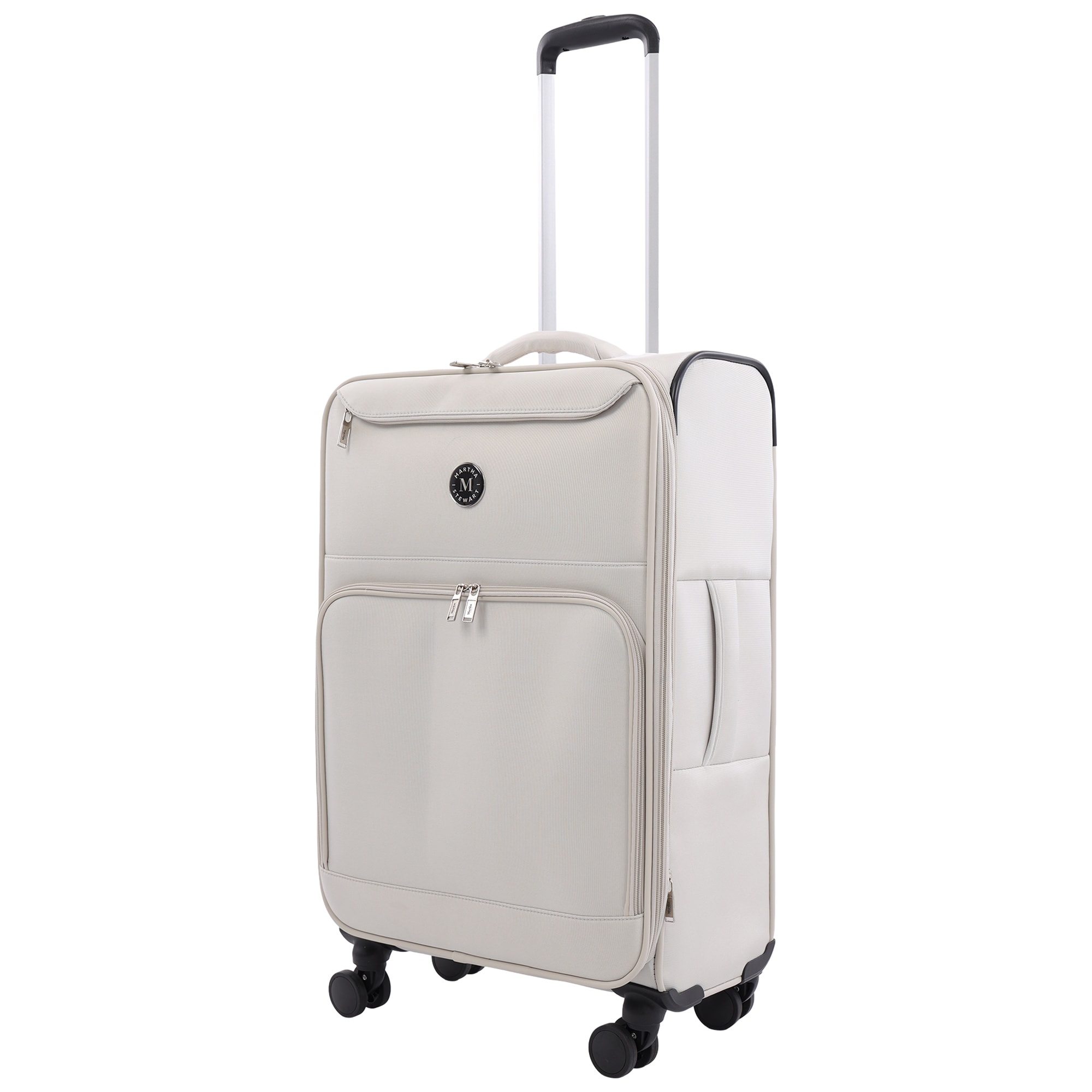 Martha Stewart 27" Softside Luggage - Expandable Spinner Suitcase with 8 Wheels & Front Zip Pockets