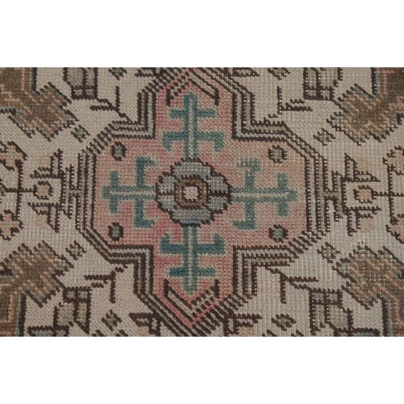Distressed Pink Tabriz Vintage Persian Rug Hand-Knotted Wool Carpet - 9'2" x 12'8"