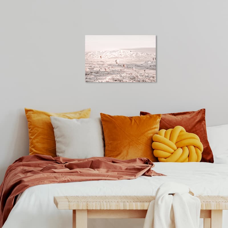 Wynwood Studio Canvas Transportation Balloons Winter Tones White and Light Gray Modern & Contemporary Wall Art Canvas Print - 16 x 24