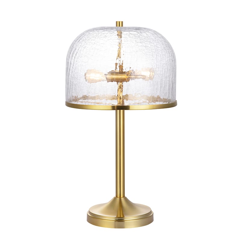 SAFAVIEH Daye 21-inch Glass & Metal Table Lamp (LED Bulb Included) - 12"W x 12"D x 21"H