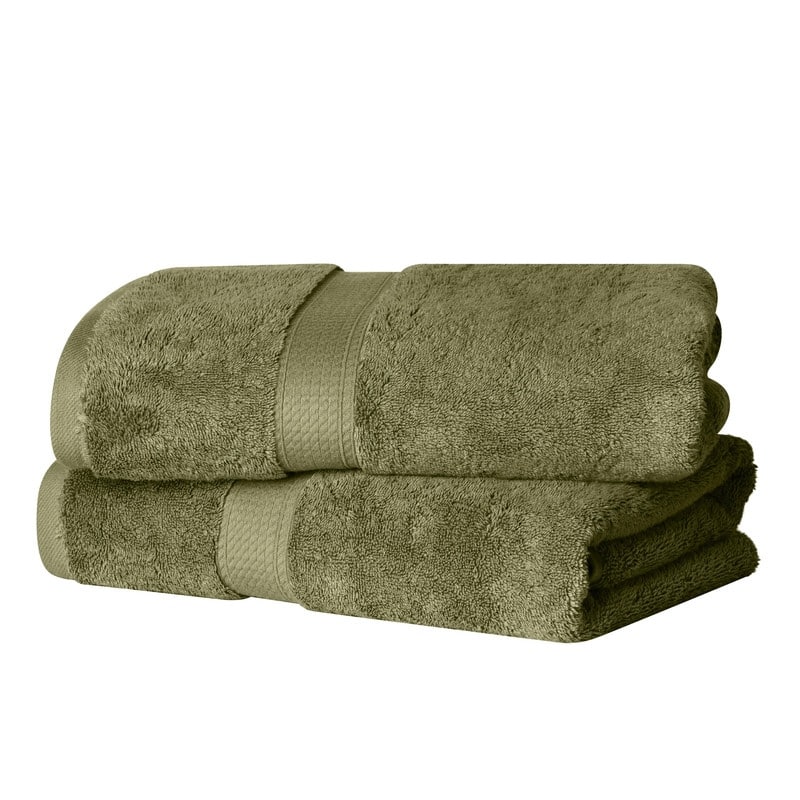 Superior Egyptian Cotton Pile Heavyweight Bath Towel Set of 2