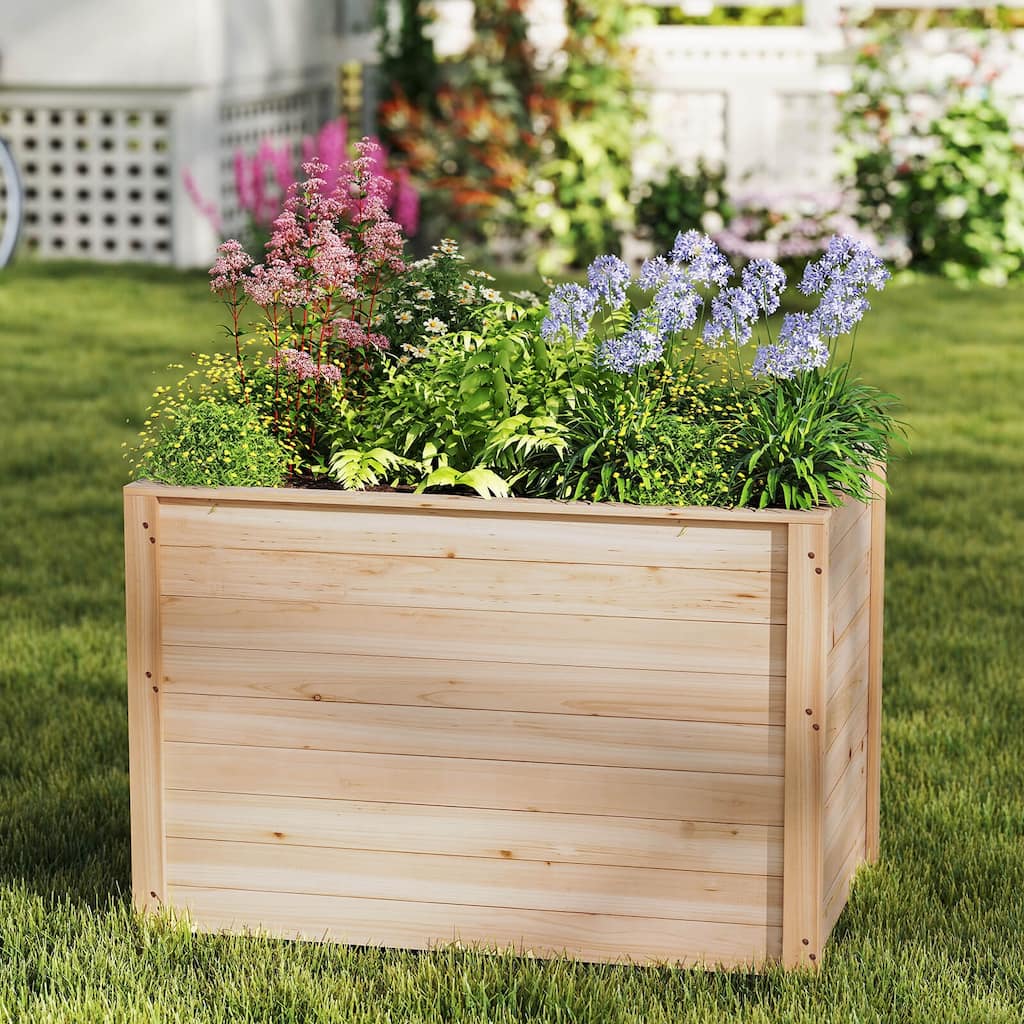 40"x25"x26" Outdoor Elevated Planter Box Wood Raised Garden Bed