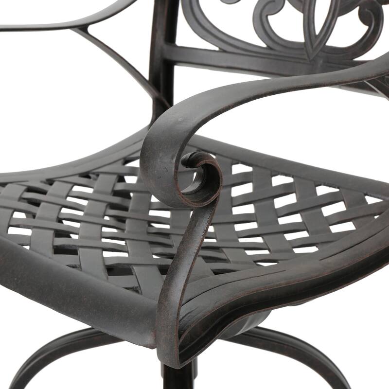Jayden Outdoor Cast Aluminum Swivel Bar Stool by Christopher Knight Home