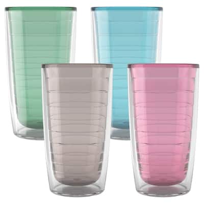 Tervis Clear & Colorful Tabletop - Bayou View Collection Made in USA Double Walled Insulated Travel Tumbler, Assorted Pastels