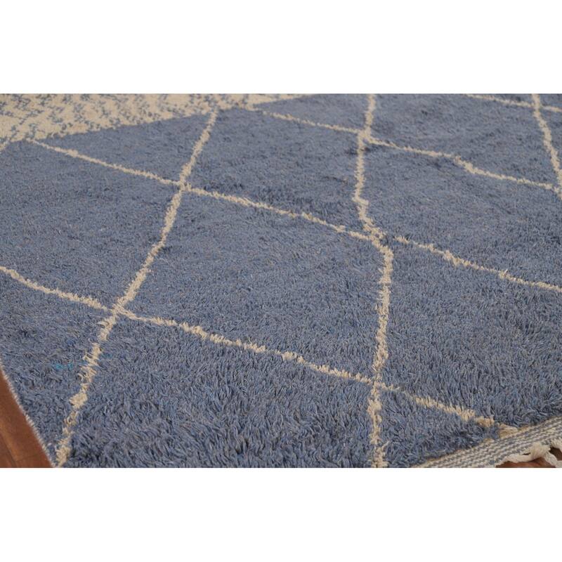 Trellis Plush Moroccan Oriental Area Rug Handmade Bedroom Wool Carpet - 6'11" x 10'4"