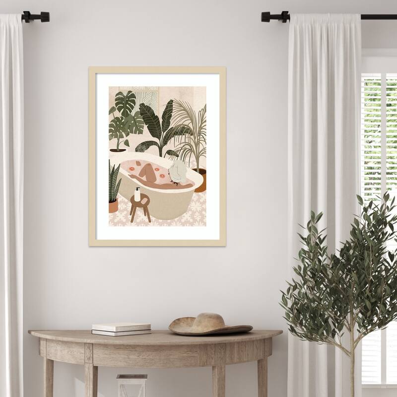 Home Spa Day by Victoria Barnes Wood Framed Wall Art Print