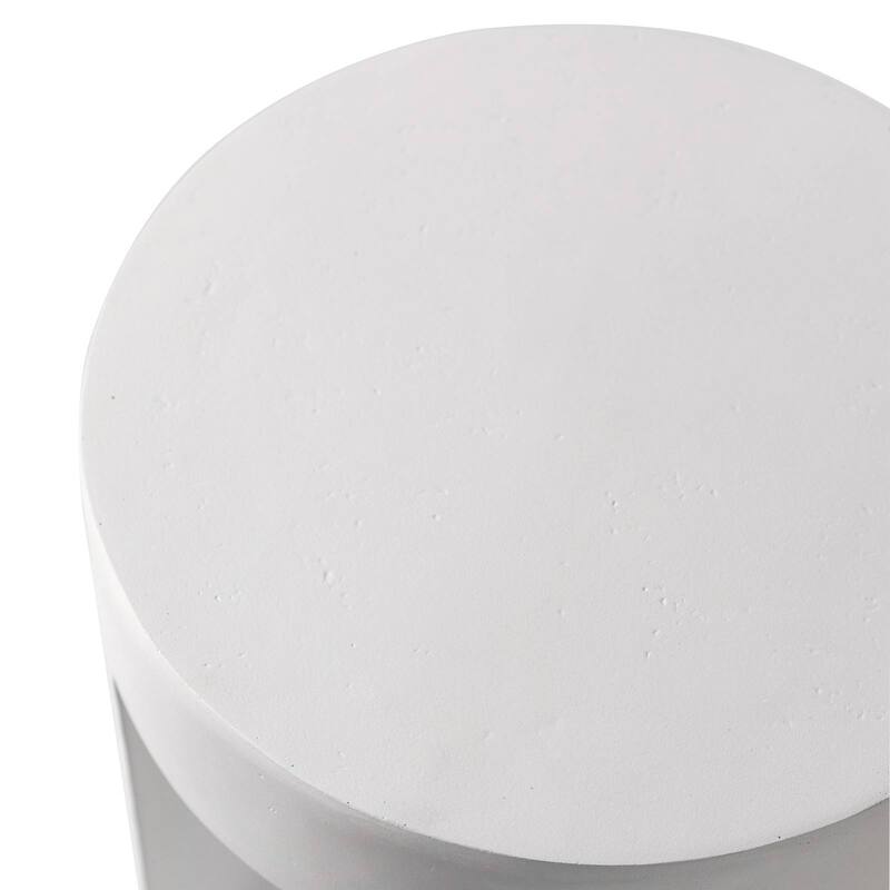 Nook 14" Wide Round Side Table in Fiberstone with Open Storage Compartment