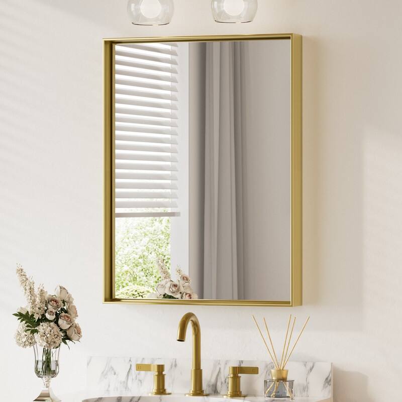 Keonjinn Aluminum Framed Wall Mount Bathroom Vanity Mirror