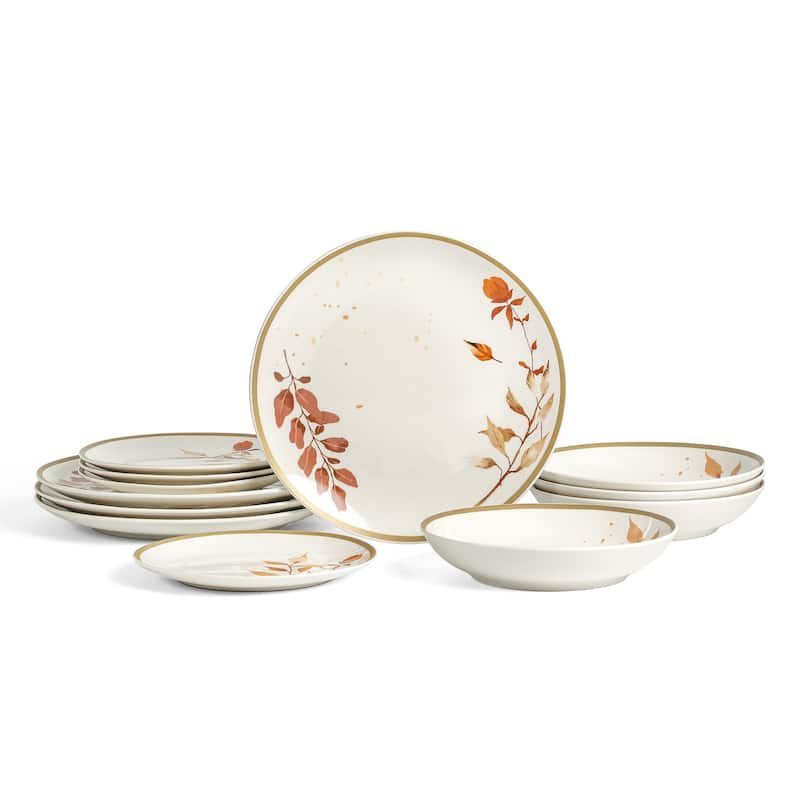 Stone Lain Maple Porcelain Dinnerware Set