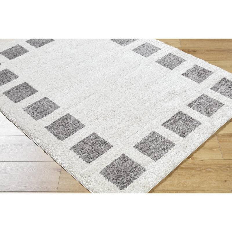 Livabliss Scandinavian Fossay Shag Checkered Washable Area Rug