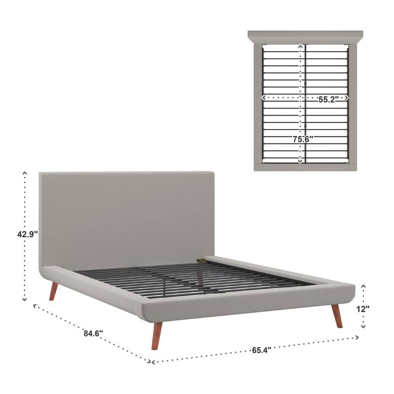 Laurencia Mid-Century Upholstered Platform Bed by iNSPIRE Q Modern