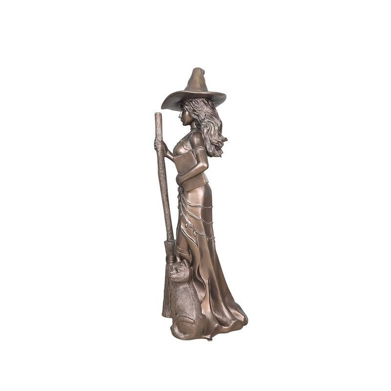 Standing Witch with Cat Outdoor Garden Halloween Statue - 54"