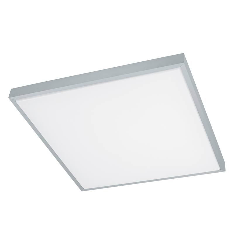 Eglo Idun 1 LED Ceiling Light with Brushed Aluminum Finish and White Plastic Shade - Aluminum