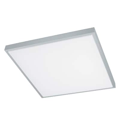Eglo Idun 1 LED Ceiling Light with Brushed Aluminum Finish and White Plastic Shade