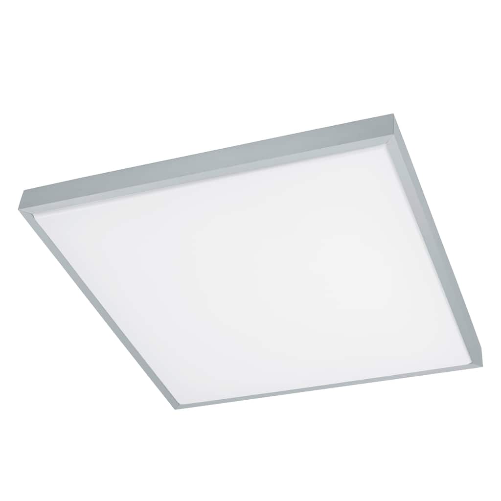 Eglo Idun 1 LED Ceiling Light with Brushed Aluminum Finish and White Plastic Shade