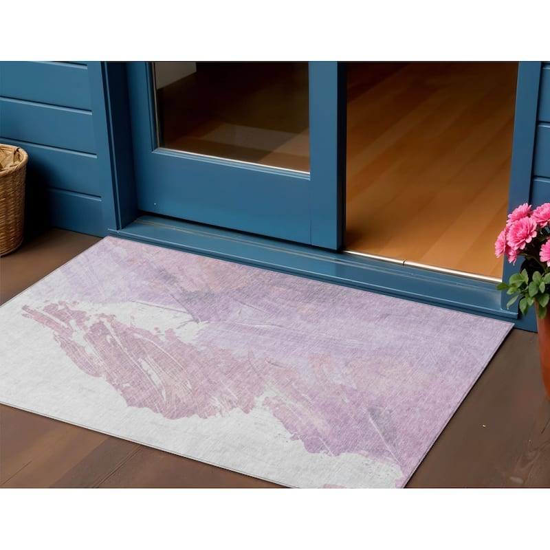 HomeRoots Abstract Transitional Rectangle Outdoor Rug - 3' x 5'