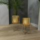 Iron Glam Contemporary Planter (Set of 2) - S/2 16", 13"H