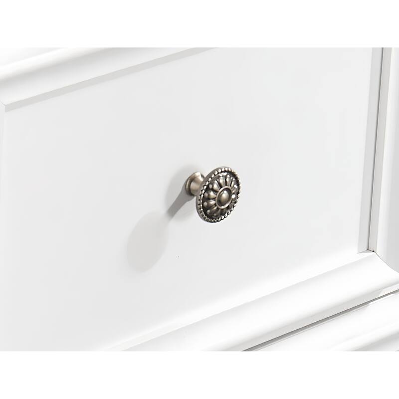 GDFStudio - Farmhouse Modern 7-Drawer Dresser Cabinet with Smooth Metal Slides and Wide Top