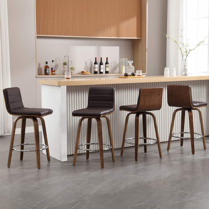 26"/29" Faux Leather Swivel Bar/Counter Stools, Set of 2/3