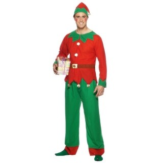 Shop 49 Red And Green Elf Men Adult Christmas Costume Large On Sale Overstock 29184905