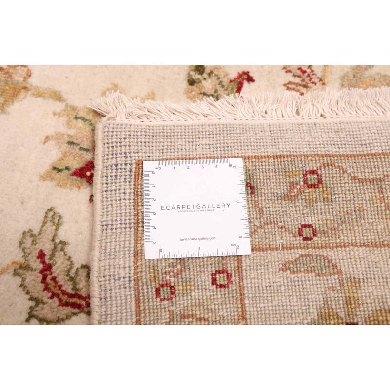 ECARPETGALLERY Hand-knotted Jamshidpour Ivory Silk, Wool Rug - 7'11 x 10'0