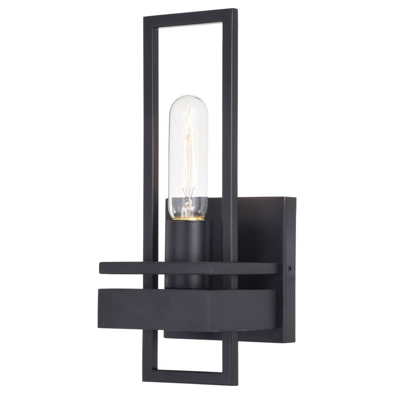 Modern Wall Sconce 1 Light Black Accent Lamp for Hallway Bathroom - 11.75