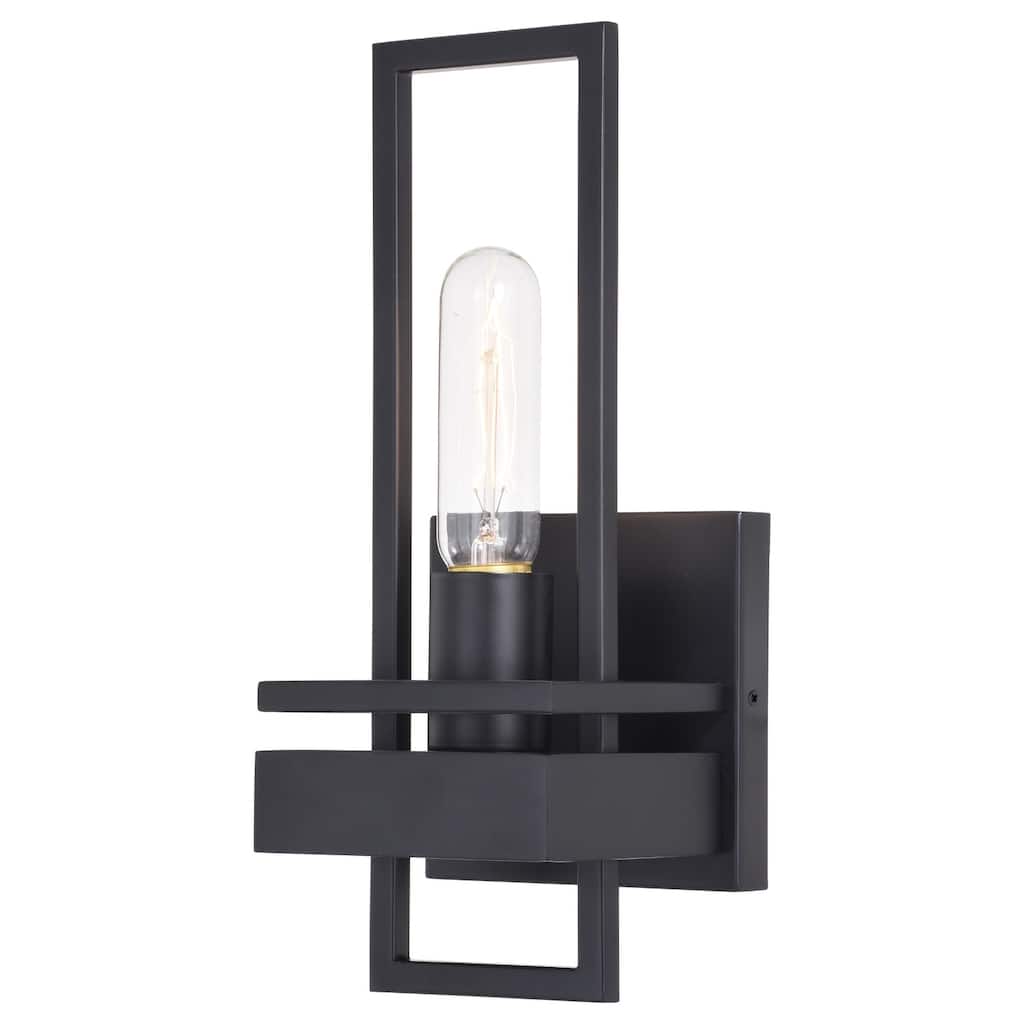 Modern Wall Sconce 1 Light Black Accent Lamp for Hallway Bathroom - 11.75
