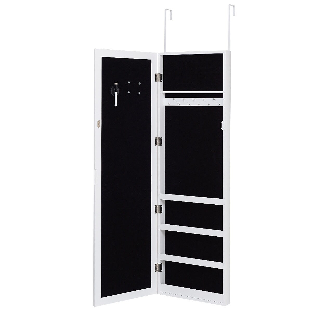 Shop Costway Wall Door Mounted Magnetic Mirrored Jewelry Cabinet