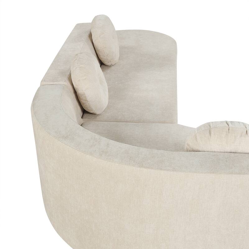 Christopher Knight Home - Mirod 122'' Extra Large Sectional Sofa with Elegant Curved Design and Plush Round Cushions