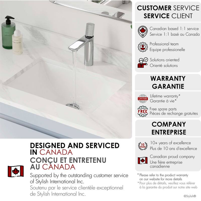 STYLISH Porcelain Rectangular 18 inches Undermount Ceramic Bathroom Sink with Overflow