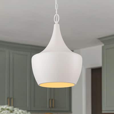 Nordic Style White 1-Light Dimmable Metal Pendant