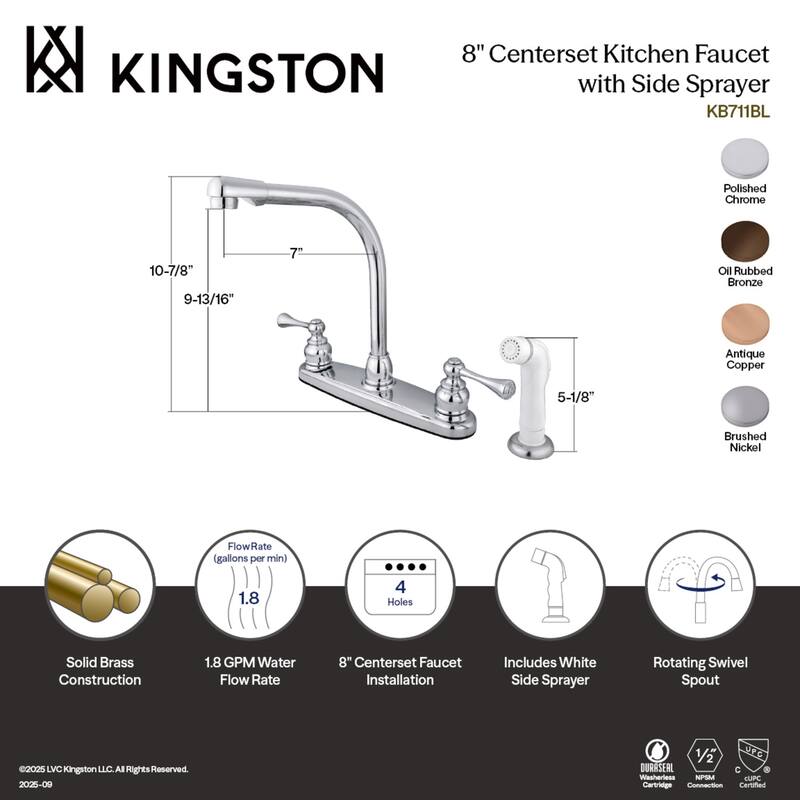 Kingston Brass 8 in. Centerset Kitchen Faucet