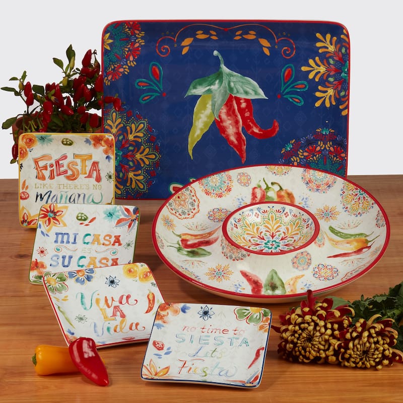 Certified International Sweet and Spicy 8.5" Salad/Dessert Plates, Set of 4 - 8.5" x 8.5"