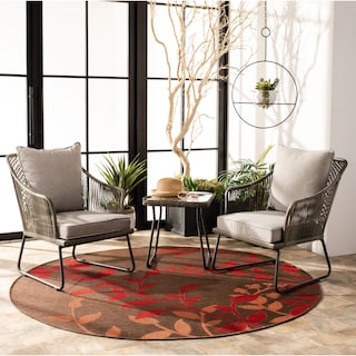 SAFAVIEH Outdoor Living Jensen 3-Piece  Lounge Set - 26"W x 29"D x 32"H