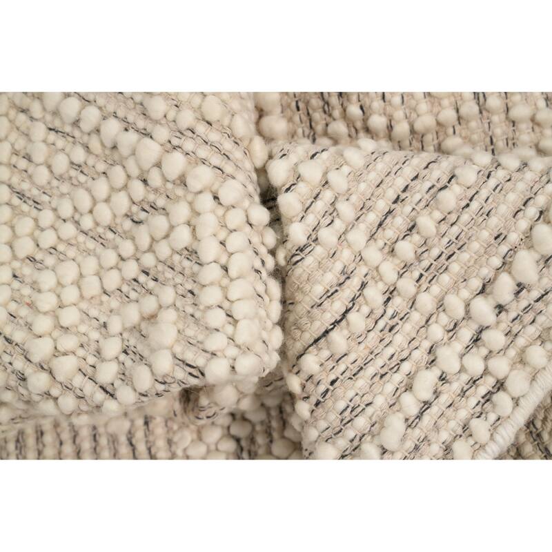 Hand Knotted Oriental 100% Wool Carpet Modern Geometric Beige & Ivories Modern Gotti Design Area Rug - 9' 8'' X 7' 11''