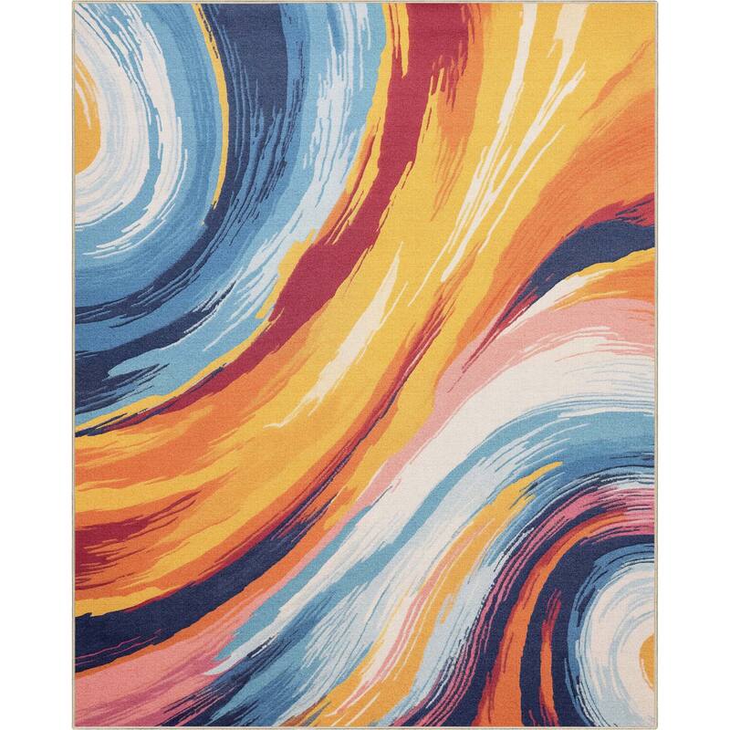 Well Woven Apollo Echoes Modern Abstract Bright Flat-Woven Area Rug