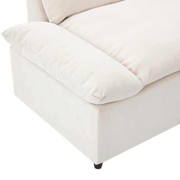 Trapezoid Settee Deep Seat Sofa with 2 Hidden Storage Compartment