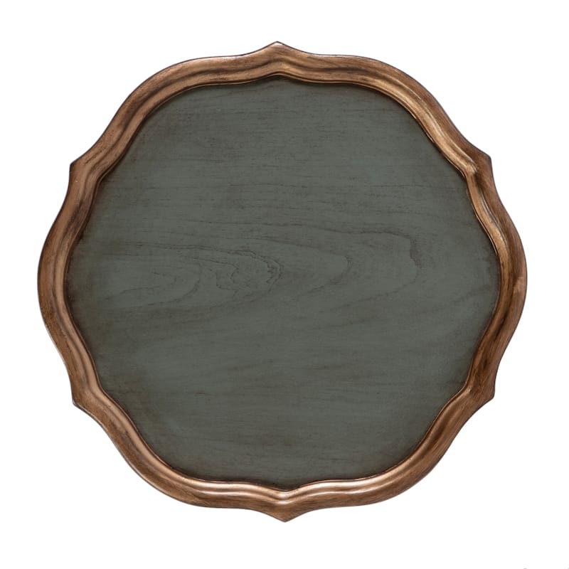 Chatsworth 13.75 in. W x 36.5 in. H Round Wood Scalloped Edge 3 Leg Pedestal Plant Stand