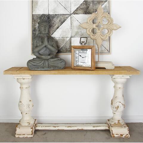 White Fir Vintage Console Table 29 x 59 x 16 - 59 x 16 x 29