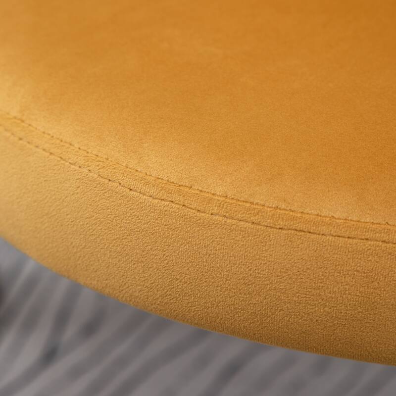 Modern Velvet Dining Chair with Round Cushions, Curved Backrest, Metal Legs for Dining Room Kitchen Living Room Bedroom