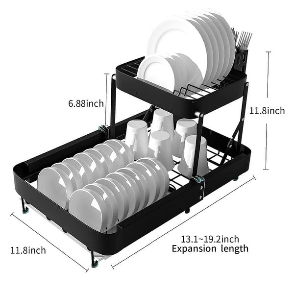 Multifunctional 2 Layer Dish Drying Rack for Kitchen Counter - Bed Bath ...