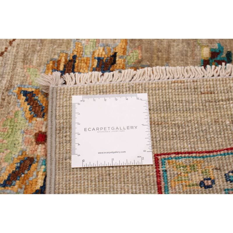 ECARPETGALLERY Hand-knotted Modern Ersari Light Khaki Wool Rug - 2'9 x 9'9