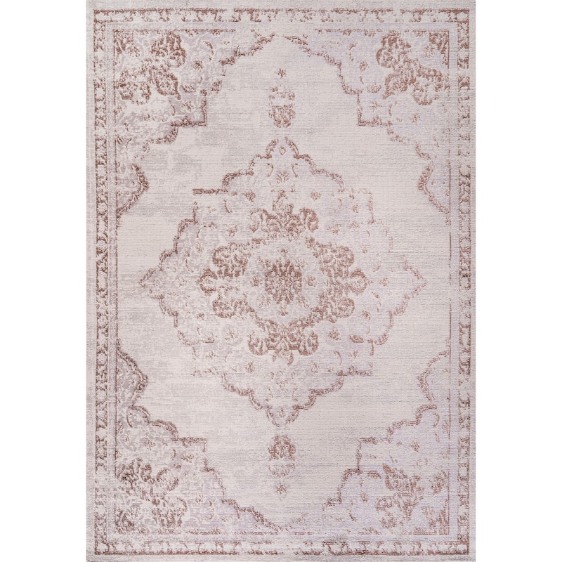 JONATHAN Y Rosalia Ornate Medallion Modern Area Rug - 8 X 10 - Cream/Red