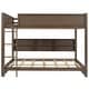preview thumbnail 22 of 26, Solid Wood Bunk Bed with Bookcase and USB Ports, Queen Over Queen Bunk Bedframe with Storage Shelves and Ladder