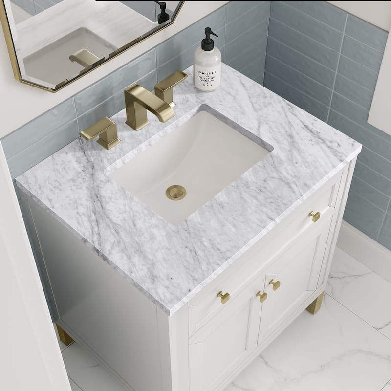 James Martin Vanities Chicago 30" Single Vanity, Glossy White