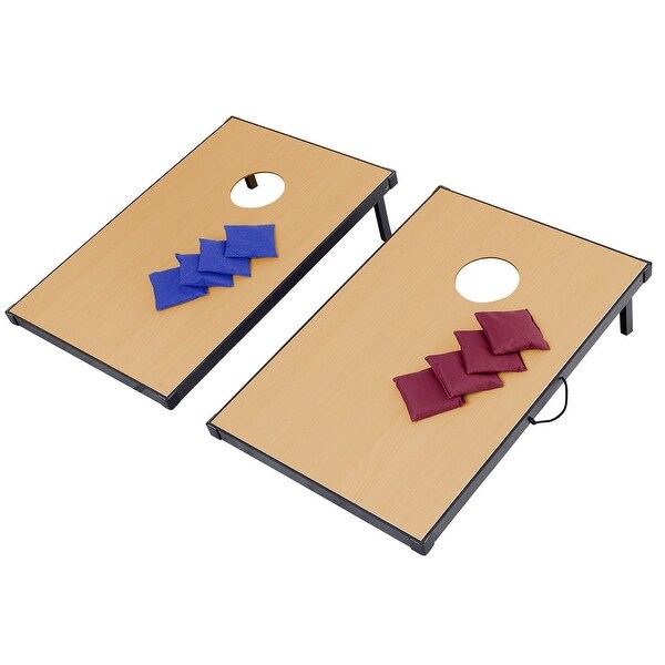 Gymax Foldable Wooden Bean Bag Toss Set Boards Gymax Foldable Wooden Bean Bag Toss Set Boards Tailgate As Pic
