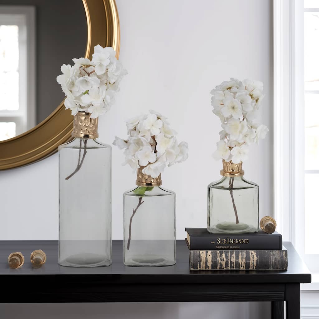 Sagebrook Home 10/13/17H" Talis Glass Bottles, Set of 3